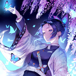 This is a pixiv picture whose title is 胡蝶しのぶ.
