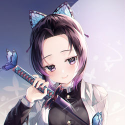 This is a pixiv picture whose title is 胡蝶しのぶ.