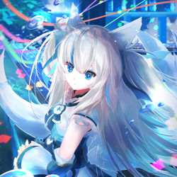 This is a pixiv picture whose title is Vtuber狐狐音の前.