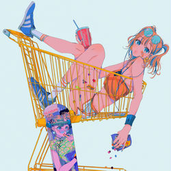This is a pixiv picture whose title is supermarket.