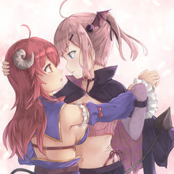 This is a pixiv picture whose title is Momo x Shamiko.