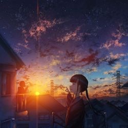 This is a pixiv picture whose title is また明日.