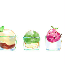 This is a pixiv picture whose title is ショットグラスアイス.