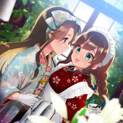 This is a pixiv picture whose title is お嬢様神通と和風メイド能代.