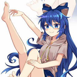 This is a pixiv picture whose title is 紫苑の足.