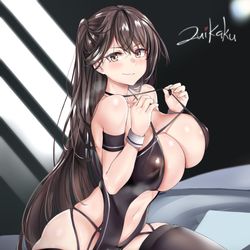 This is a pixiv picture whose title is Racing Queen Zuikaku - Azur Lane.