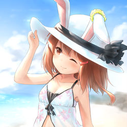 This is a pixiv picture whose title is 水着ずちちゃん。.