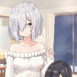 This is a pixiv picture whose title is 浜風　お・や・こ.