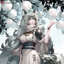 This is a pixiv picture whose title is 明日方舟 - Pramanix(初雪).