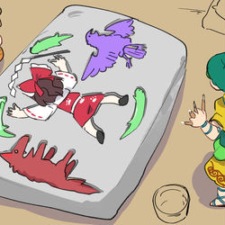 This is a pixiv picture whose title is 型を取られている霊夢 ほか.