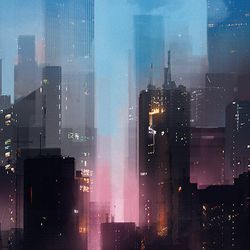 This is a pixiv picture whose title is topaz city.