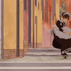 This is a pixiv picture whose title is 街角.