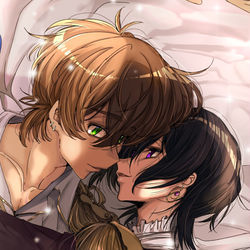 This is a pixiv picture whose title is 10/14フルコの愛柚夢の新刊の表紙・挿絵・漫画を描きました。.