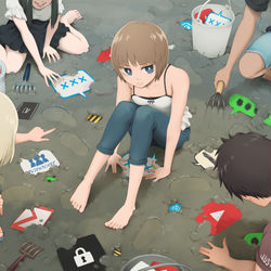 This is a pixiv picture whose title is 不謹慎狩り.
