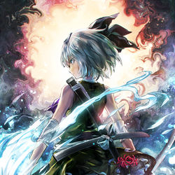 This is a pixiv picture whose title is 妖世刃弔華.