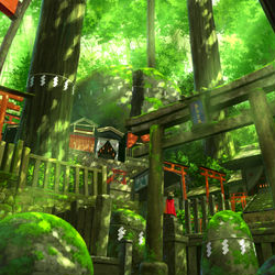 This is a pixiv picture whose title is 伏見の聖域.