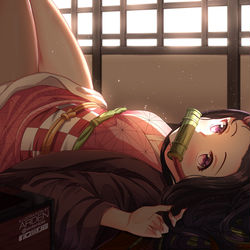 This is a pixiv picture whose title is 禰豆子.