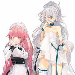 This is a pixiv picture whose title is NTW-20(貴族体験会)とPKP(银白之星).
