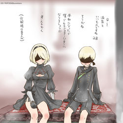 This is a pixiv picture whose title is 【ログ③】2B9S＋.
