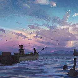 This is a pixiv picture whose title is Fishing trip.