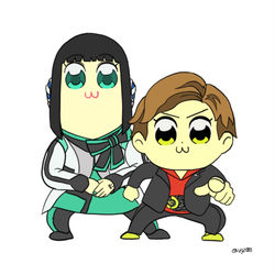 This is a pixiv picture whose title is ポプテピゼロワンまとめ.