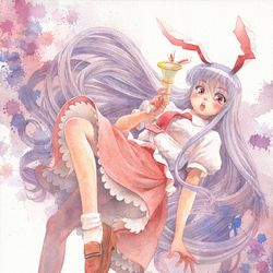 This is a pixiv picture whose title is 【例大祭】紺珠伝優曇華 クラウンピース 鈴瑚  清蘭【アナログ】.