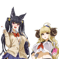 This is a pixiv picture whose title is グラブル身長差シリーズ学園編.