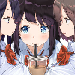 This is a pixiv picture whose title is タピオカおっぱいサンド.