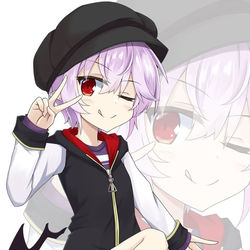 This is a pixiv picture whose title is キャスケット帽パーカーレミリアちゃん.