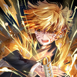 This is a pixiv picture whose title is 雷の呼吸.