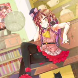 This is a pixiv picture whose title is 音楽カフェちゃん.