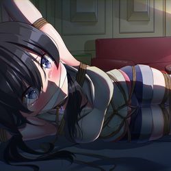 This is a pixiv picture whose title is 陽菜ちゃんをラブホで拘束.