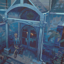 This is a pixiv picture whose title is Blue Lion House.