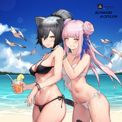 This is a pixiv picture whose title is 锡兰&黑.