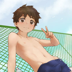 This is a pixiv picture whose title is same (not) blue.