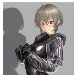 This is a pixiv picture whose title is ビニール袖.