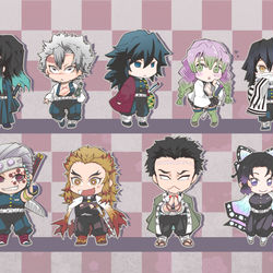 This is a pixiv picture whose title is 柱のみなさん.