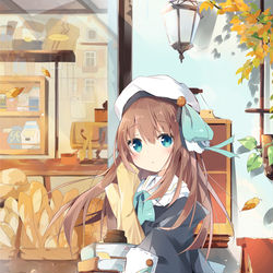 This is a pixiv picture whose title is 本と女の子.