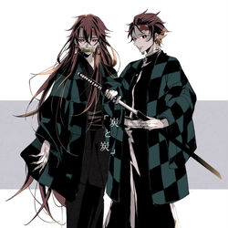 This is a pixiv picture whose title is 「炭と炭」.