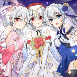 This is a pixiv picture whose title is 【3周年贺图】三等分(周年) 的德丽莎~.