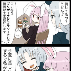 This is a pixiv picture whose title is 【四コマ】スルースキルを身につけたうどんげの四コマ.