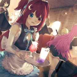 This is a pixiv picture whose title is 「メイド修行なのだ！」.