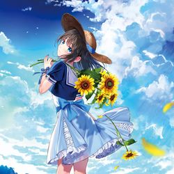 This is a pixiv picture whose title is 「来年の夏また会おうね」.