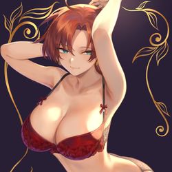 This is a pixiv picture whose title is 下着モデル「ブーディカさん」.