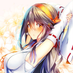 This is a pixiv picture whose title is なんて格好、してやがる……榛名ォ！.