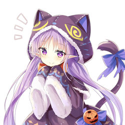 This is a pixiv picture whose title is 「お菓子くれるんですか？」.