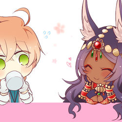 This is a pixiv picture whose title is BOOTH公開のお知らせ（絵はFGOロマミド）.