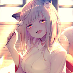 This is a pixiv picture whose title is 耳かきつね.