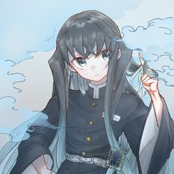 This is a pixiv picture whose title is 霞柱 時透無一郎.