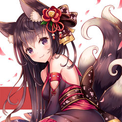 This is a pixiv picture whose title is 黒きつねちゃん.
